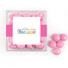 Custom Add Your Logo JUST CANDY favor cube with Just Candy Milk Chocolate Minis