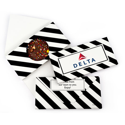 Personalized Business Add Your Logo Stripes Gourmet Infused Belgian Chocolate Bars (3.5oz)