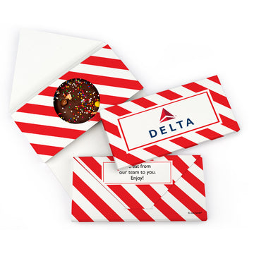 Personalized Business Add Your Logo Stripes Gourmet Infused Belgian Chocolate Bars (3.5oz)