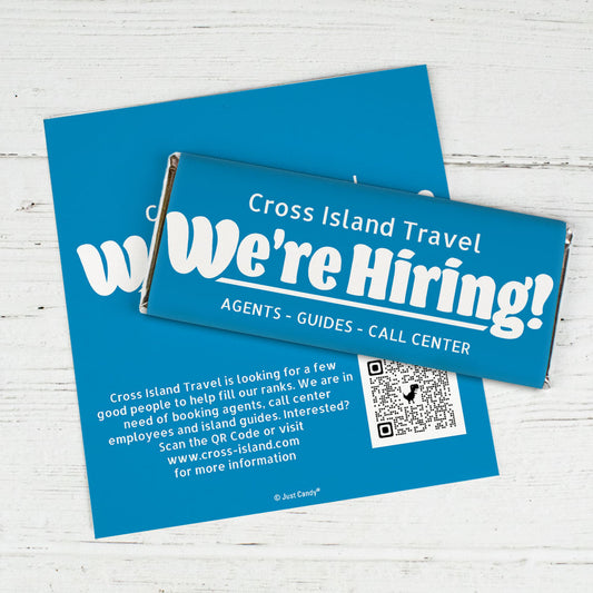Personalized Business Promotional We're Hiring Chocolate Bar Wrappers Only