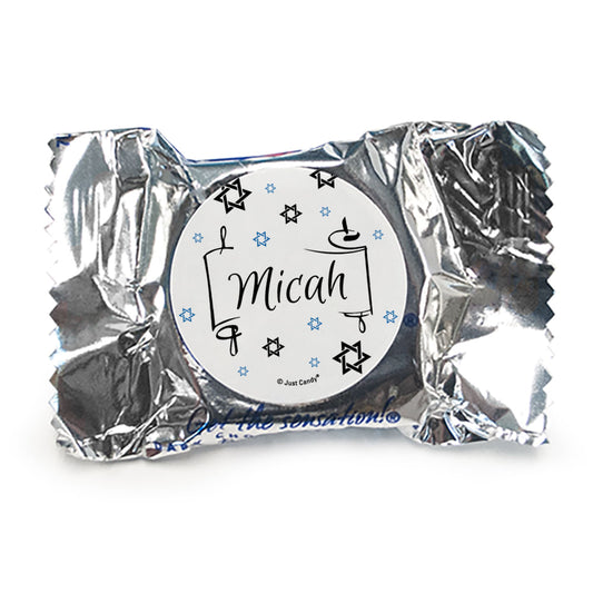 Personalized Bar Mitzvah Scroll & Stars York Peppermint Patties - pack of 70