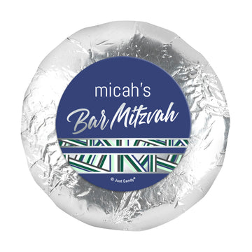 Personalized Bar Mitzvah Symbolic Stripes 1.25" Sticker (48 Stickers)