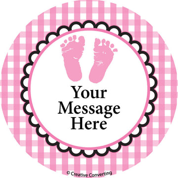Sweet Baby Feet Pink Personalized 2" Stickers (20 Stickers)