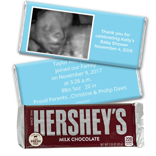 Baby Shower Personalized Hershey's Milk Chocolate Bar Sonogram Photo