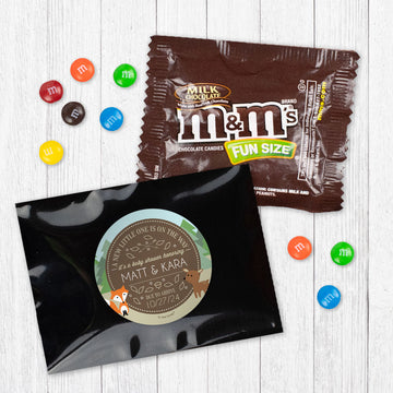 Personalized Baby Shower Forest Friends Candy Favor Bag - M&Ms or Skittles