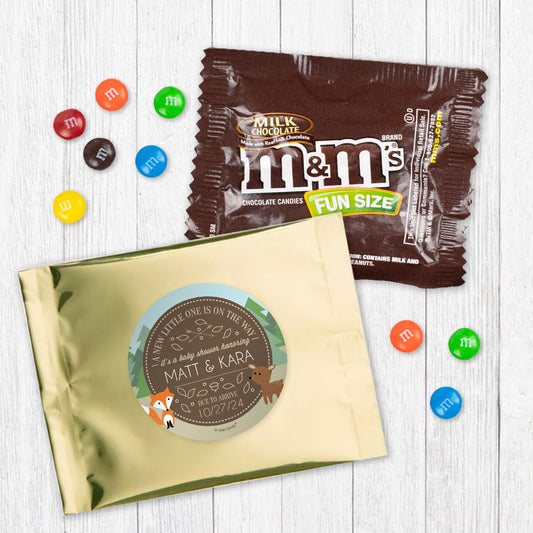 Personalized Baby Shower Forest Friends Candy Favor Bag - M&Ms or Skittles