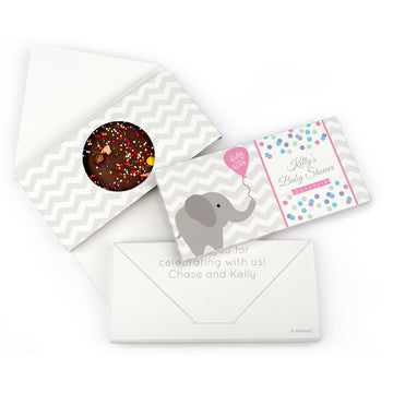 Personalized Baby Shower Chevron Dots Elephant Gourmet Infused Belgian Chocolate Bars (3.5oz)