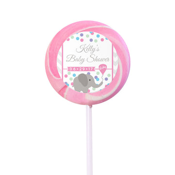 Baby Shower Personalized Small Swirly Pop Chevron Dots (24 Pack)
