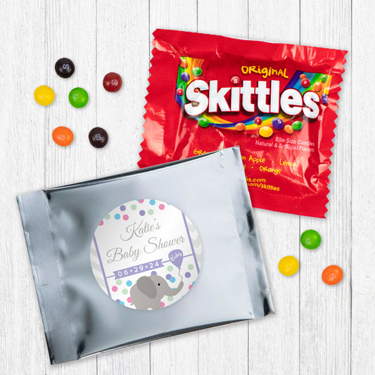 Personalized Baby Shower Elephant Skittles