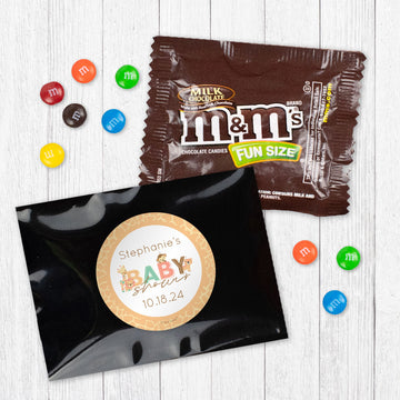 Personalized Baby Shower Safari Snuggles Candy Favor Bag - M&Ms or Skittles