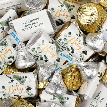 Baby Shower Oh Baby Botanical Hershey's Miniatures, Kisses and Reese's Peanut Butter Cups - 1.62lb Bag