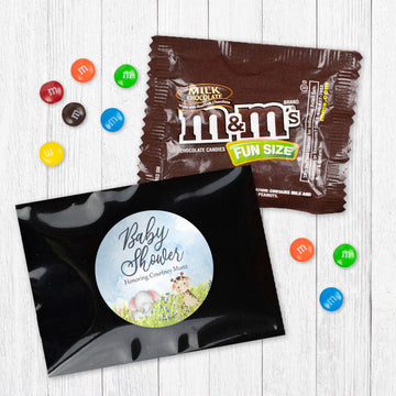 Personalized Baby Shower Baby Animals Candy Favor Bag - M&Ms or Skittles