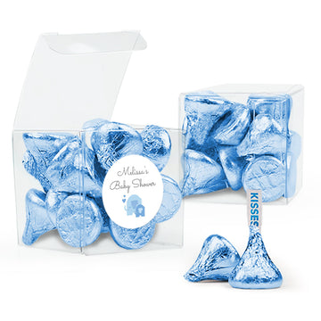 Baby Shower Oh Baby! Elephant Clear Gift Box with Sticker - Approx. 16 Hershey's Kisses