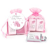 Personalized Baby Shower Elephant Hearts Miniatures in XS Organza Bag with Gift Tag
