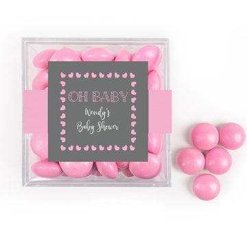 Personalized Baby Shower Oh Baby! JUST CANDY favor cube with Just Candy Milk Chocolate Minis