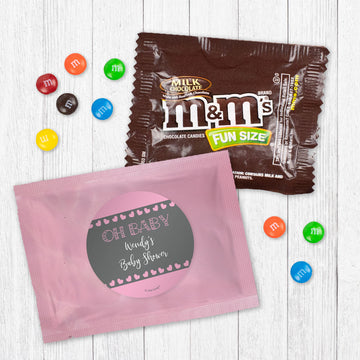 Personalized Baby Shower Oh Baby Candy Favor Bag - M&Ms or Skittles