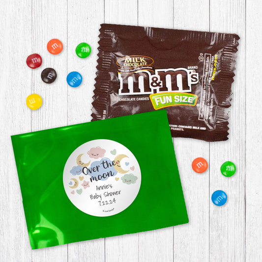 Personalized Baby Shower Over the Moon Candy Favor Bag - M&Ms or Skittles