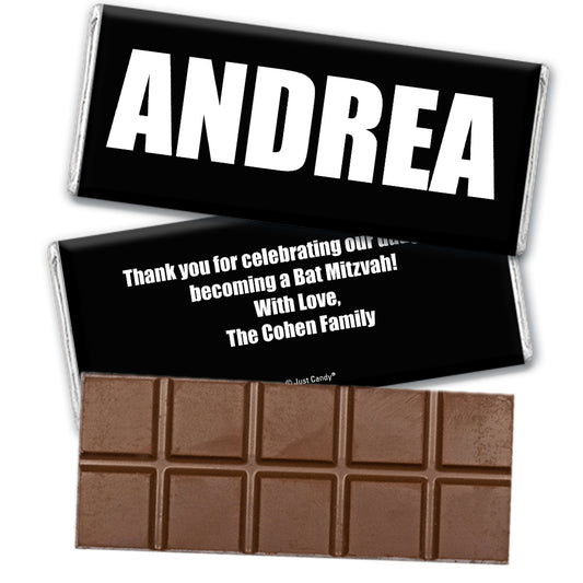 Bat Mitzvah Personalized Hershey's Milk Chocolate Bar Block Name