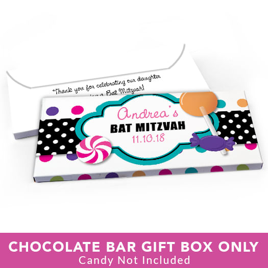 Deluxe Personalized Bat Mitzvah Candy Shop Candy Bar Favor Box