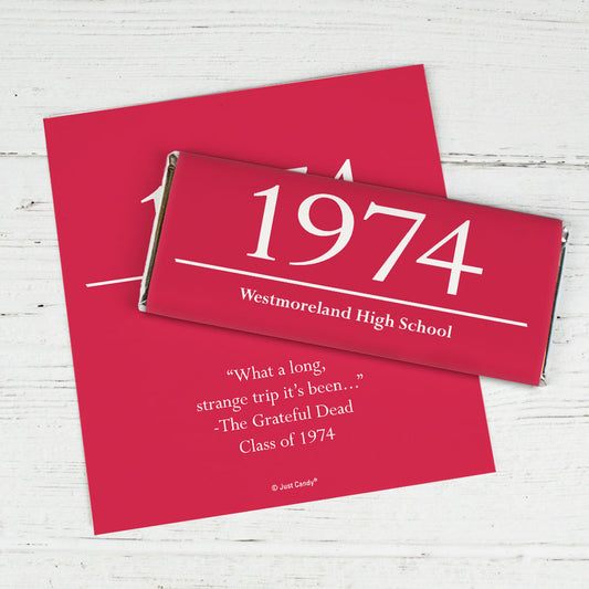 Class Reunion Personalized Chocolate Bar Wrappers Graduation Year