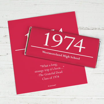 Class Reunion Personalized Chocolate Bar Wrappers Graduation Year
