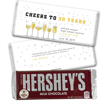 Personalized Class Reunion Cheers to All the Years Hershey's Hershey's Milk Chocolate Bar & Wrapper