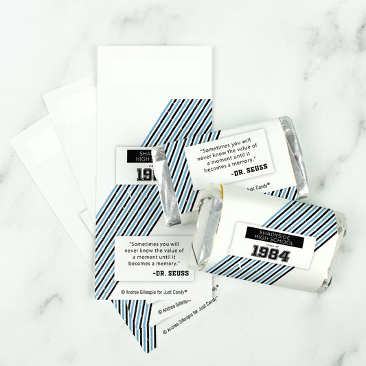Class Reunion Personalized Hershey's Miniatures Wrappers School Spirit Stripes