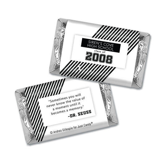 Class Reunion Personalized Hershey's Miniatures Wrappers School Spirit Stripes