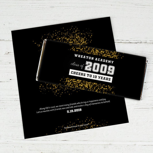 Class Reunion Personalized Chocolate Bar Wrappers Reunion Sparkles