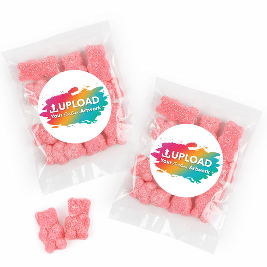 Personalized Add Your Artwork Candy Bags with Gummi Bears