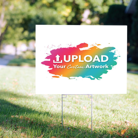 Custom Add Your Artwork Yard Sign and Stake