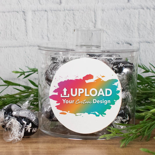 Custom Lindor Truffles Short Canister Gift - Add Your Artwork