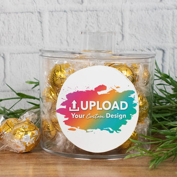 Custom Lindor Truffles Short Canister Gift - Add Your Artwork