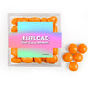 Custom Add Your Artwork JUST CANDY® favor cube with Just Candy Milk Chocolate Minis