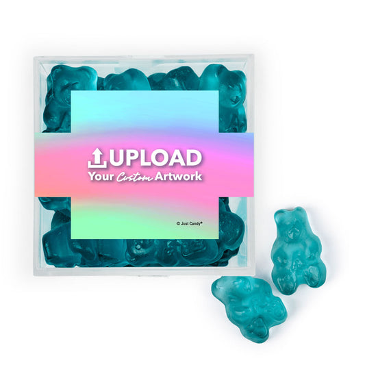 Custom Add Your Artwork JUST CANDY® favor cube with Gummy Bears