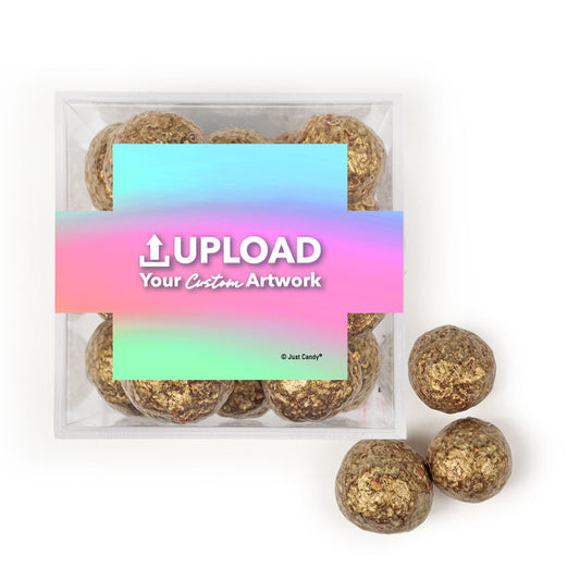 Custom Add Your Artwork JUST CANDY® favor cube with Prosecco Cordials