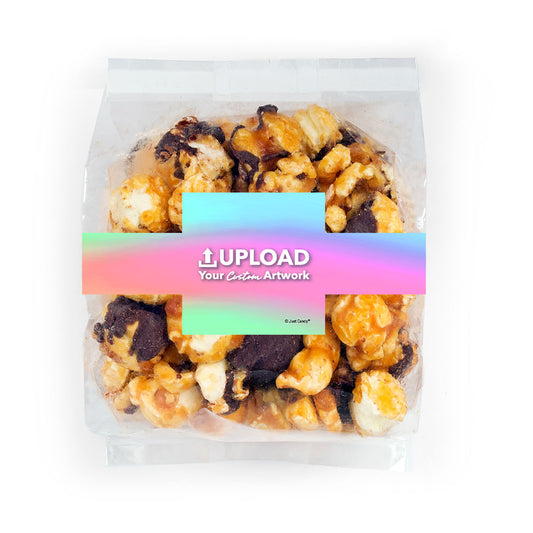 Custom add Your Artwork Chocolate Caramel Sea Salt Gourmet Popcorn 3.5 oz Bag