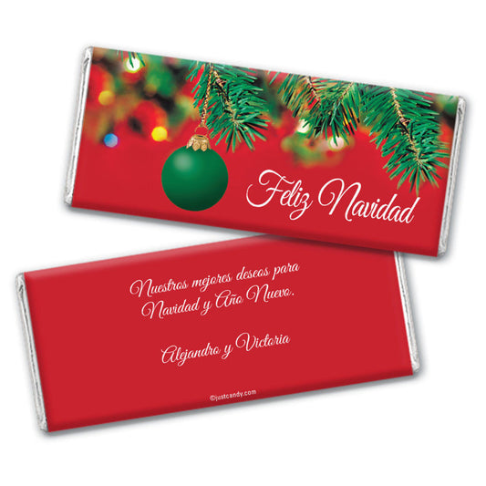 Barra de Chocolate Personalizado y Envoltura - Ornamento de Navidad