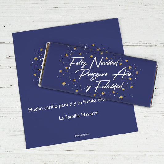 Envoltura de barra de chocolate personalizada (Envoltura Solamente) - Prospero Ao y Felicidad