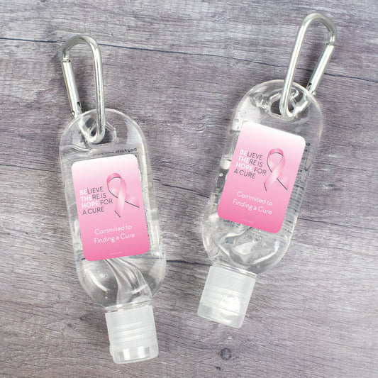 Personalized Hand Sanitizer with Carabiner Breast Cancer Awareness 1 fl. oz bottle - Be the Hope