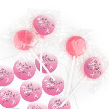 DIY Breast Cancer Awareness Stickers & Lollipop (130ct) - Be the Hope