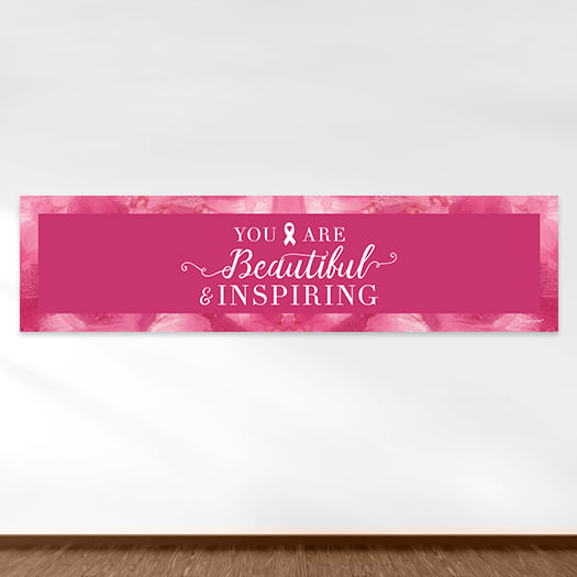 Personalized Breast Cancer Awareness Pink Inspiration 5 Ft. Banner