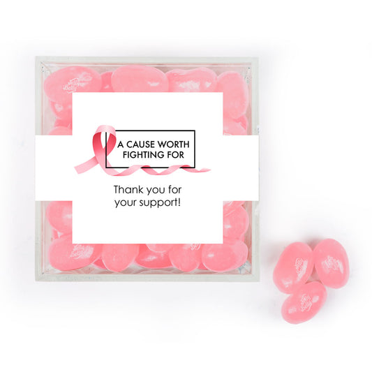Personalized Awareness Ribbon JUST CANDY® favor cube with Jelly Belly Jelly Beans