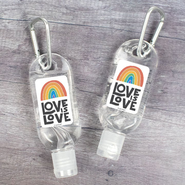 Love is Love Hand Sanitizer with Carabiner 1. fl. Oz.