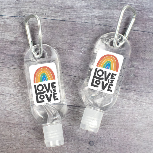 Love is Love Hand Sanitizer with Carabiner 1. fl. Oz.