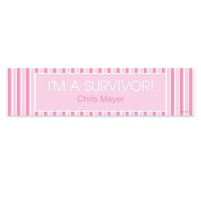 Personalized Breast Cancer Awareness Pinstripes 5 Ft. Banner