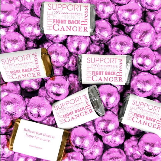 Breast Cancer Awareness Candy Strength in Words Hershey's Miniatures and Chocolate Mix