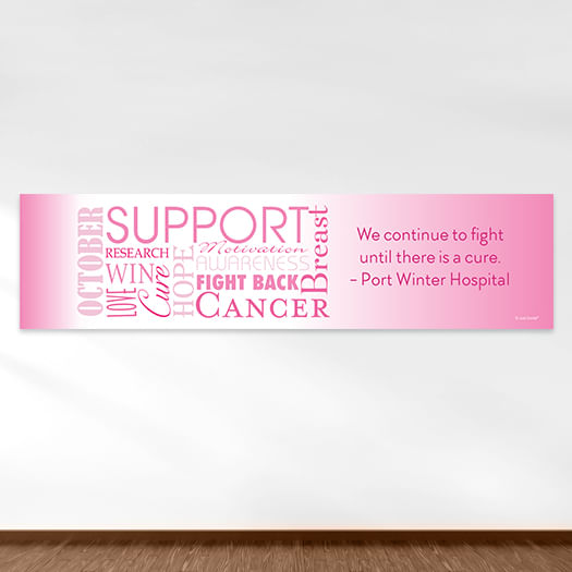 Personalized Breast Cancer Awareness Strength in Words 5 Ft. Banner
