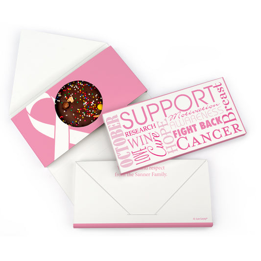 Personalized Breast Cancer Awareness Strength in Words Gourmet Infused Belgian Chocolate Bars (3.5oz)