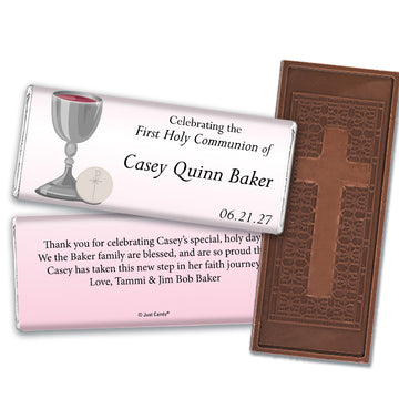 Communion Embossed Cross Chocolate Bar Classic Cross
